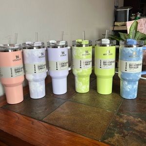 ‼️Lavender & green tie dye‼️ Stanley 40oz Flowstate Quencher H2.0 tumbler